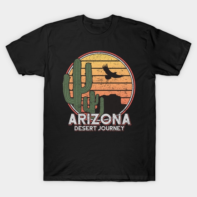 Arizona State Desert Journey Retro Shirt for Men Women and Kids T-Shirt by XOZ